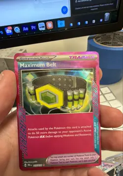 Pokemon Maximum Belt 117/131 Prismatic Evolutions Holo Trainer Tool NM TCG - Image 1