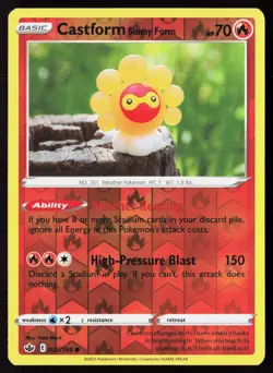 Castform Sunny Form 022/198 Common Chilling Reign Pokemon Reverse Holo Near Mint - Image 1