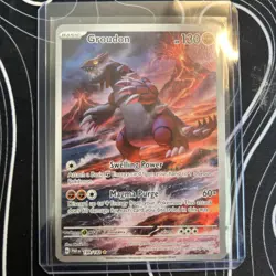 Pokemon Groudon 199/182 Illustration Rare Paradox Rift NM Full Art 2023 - Image 1
