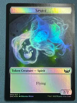 MTG Fish // Spirit Double-sided Token Foil New Capenna SNC NM - Image 2
