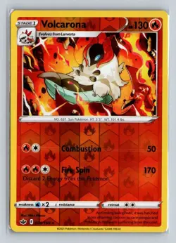 Volcarona 024/198 Rare Chilling Reign Pokemon Reverse Holo Near Mint - Image 1