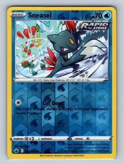 Sneasel 030/198 Common Chilling Reign Pokemon Reverse Holo Near Mint - Image 1