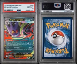2025 POKEMON PFL EN-PHANTASMAL FLAMES #056 MEGA GENGAR EX PSA 10 GEM MINT - Image 3