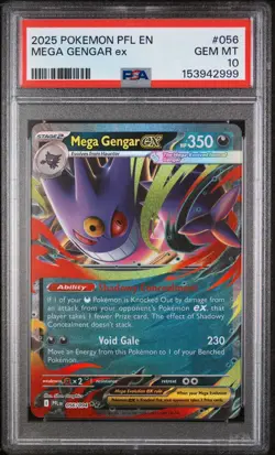 2025 POKEMON PFL EN-PHANTASMAL FLAMES #056 MEGA GENGAR EX PSA 10 GEM MINT - Image 4