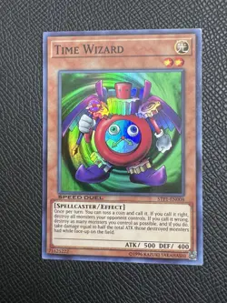 🔥 YUGIOH Time Wizard STP1-EN008 SUPER RARE SPEED DUEL NEAR MINT 🔥 - Image 1