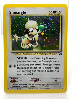 Smeargle - 11/75 - Pokemon Neo Discovery Unlimited Holo Rare Card WOTC - Image 1