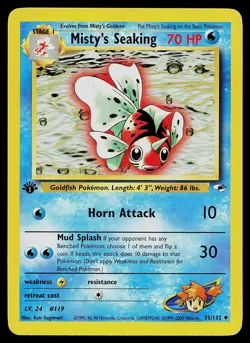 Pokemon Card - Misty's Seaking Gym Heroes 55/132 Uncommon 1st Edition - Image 1