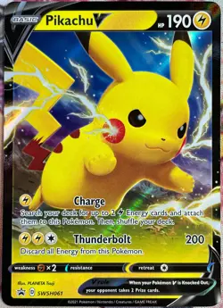 Pikachu V Black Star Promo - SWSH061 - Sword & Shield Promo Pokemon 2021 - Image 1