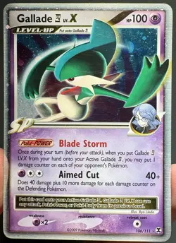 Gallade E4 Lv.X 106/111 Holo Ultra Rare Pokemon Platinum Rising Rivals 2009 TCG - Image 1