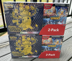 Lot 2 Pokemon Surging Sparks Elite Trainer Box + Booster Bundle Costco 2-Pack - Image 1