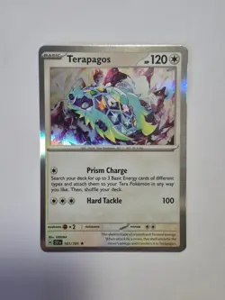 Terapagos 161/191 Rare Surging Sparks Pokemon Holo Near Mint - Image 1