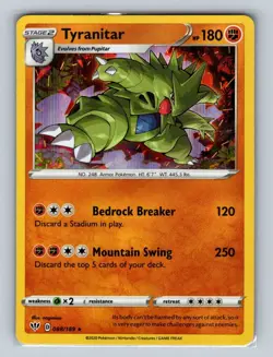 Tyranitar 088/189 Holo Rare Darkness Ablaze Pokemon Holo Near Mint - Image 1