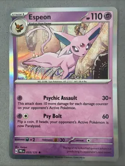 Pokemon TCG * SV Prismatic Evolutions 033/131 Espeon Rare * HOLO * NM - Image 1