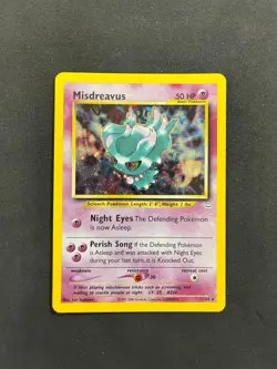POKEMON UNGRADED MISDREAVUS 11/64 HOLO R NEO REVELATION UNLIMITED DOUBLE HOLO LP - Image 2