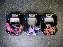 3x EMPTY Pokemon TCG Crown Zenith Tins + Inserts (No Cards/Packs) Galarian Birds - Image 1