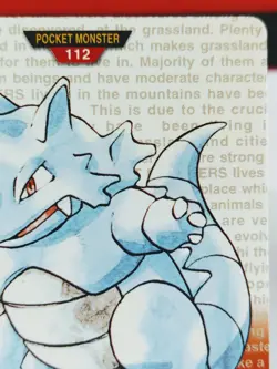 Rhydon No. 112 Carddass Pokemon File Monsters Collection Bandai Japanese - Image 3