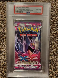 2014 Pokemon Booster XY Phantom Forces Mega Gengar PSA 8 Sealed Pack - Image 1