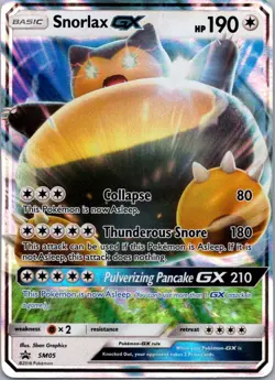 Pokemon TCG Snorlax-GX SM05 SM Black Star Promos Holo NM - Image 1