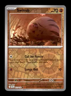 Sv09: Journey Together Pokemon TCG Swinub Reverse Holo - Image 1