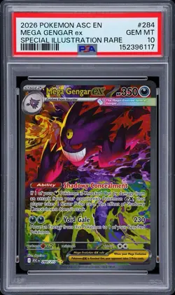 Pokemon 2026 Mega Gengar ex 284/217 SIR Ascended Heroes GEM MINT PSA 10 - Image 1
