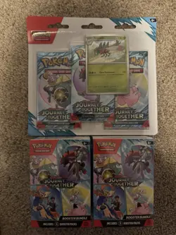 Pokemon TCG Journey Together Booster Bundles x2 & 3 Pack Blister Collection - Image 1
