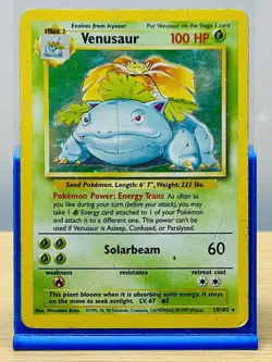 Pokemon TCG Venusaur 15/102 Base Set Unlimited Holo Rare HP DMG - Image 1