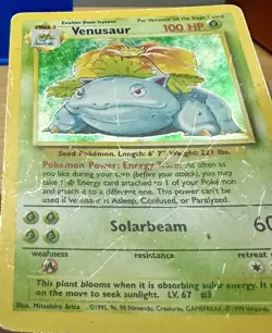 Pokemon TCG Venusaur 15/102 Base Set Unlimited Holo Rare HP DMG - Image 3