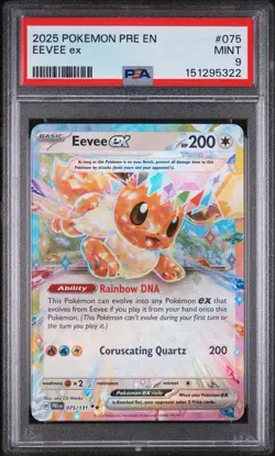 2025 POKEMON PRE EN-PRISMATIC EVOLUTIONS #075 EEVEE EX PSA 9 - Image 1