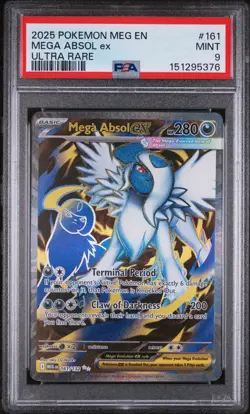 2025 POKEMON MEG EN-MEGA EVOLUTION #161 MEGA ABSOL EX ULTRA RARE PSA 9 - Image 1