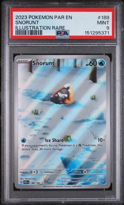 2023 POKEMON PAR EN-PARADOX RIFT #188 SNORUNT ILLUSTRATION RARE PSA 9 - Image 1