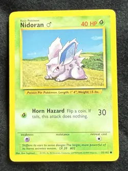 Nidoran 55/102 Pokemon 1999 Unlimited Base Set LP - Image 2