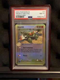 Pokemon Anorith EX Sandstorm Reverse Holo #27 PSA 8 - Image 1