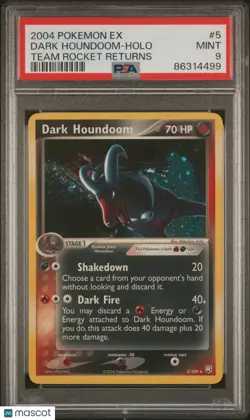 2004 Pokemon EX Team Rocket Returns Dark Houndoom Holo PSA 9 5/109 - Image 1