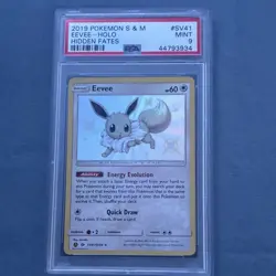 Pokemon Eevee SV41/SV94 Shiny Holo Rare Hidden Fates PSA 9 English TCG - Image 2