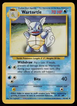 Wartortle 42/102 Pokemon Base Set Unlimited Uncommon Lightly Played - Image 1