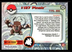 1998 Pokemon Topps TV Animation Edition Foil Blue Logo Pinsir #127 - Image 2