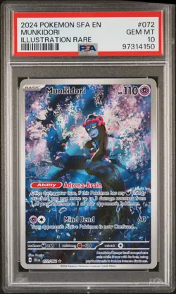 2024 POKEMON SFA EN-SHROUDED FABLE ILLUSTRATION RARE #072 MUNKIDORI PSA 10 - Image 1