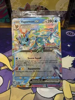Pokemon TCG Vaporeon EX 023/131 Holo Prismatic Evolutions Stamped Promo Sealed - Image 1