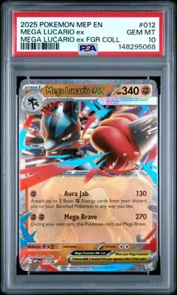 2025 POKEMON MEP EN-ME BLACK STAR PROMO #012 - MEGA LUCARIO EX - PSA 10 - Image 3