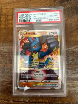 POKEMON 2022 Promo LUCARIO VSTAR Prem Coll #214 PSA 10 Gem Mint RARE - Image 1