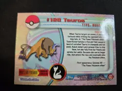 Pokemon Topps TV Animation Edition HOLO Tauros #128 BLUE LOGO 1ST EDITION - MINT - Image 2