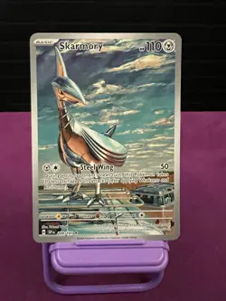 Pokemon Skarmory 209/191 Sv08 Surging Sparks Illustration Rare Holo Near Mint - Image 1