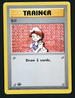 Bill HP 91/102 - 1st Edition Base Set Shadowless - Pokemon 1999 Trainer - Image 1