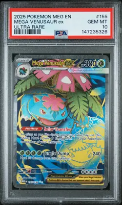 2025 Pokemon Meg En-Mega Evolution #155 Mega Venusaur Ex Ultra Rare PSA 10 - Image 1