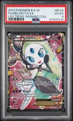 Pokemon Meloetta EX Legendary Treasures Radiant Coll. Full Art #RC25 PSA 4 - Image 1