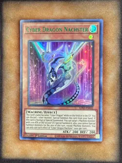 Yugioh Cyber Dragon Nachster LDS2-EN032 Ultra Rare 1st Ed GREEN NM - Image 1
