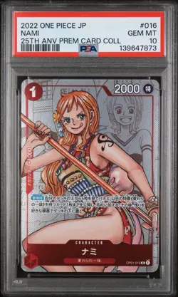 One Piece CCG Nami 25th Anniversary Premium Card Collection OP01-016 PSA 10 - Image 1