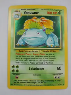 Pokemon Base Set Venusaur Holo 15/102 Vintage Card, Gradable! - Image 1