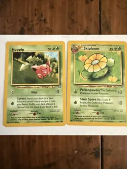 Hoppip 61/111 & Skiploom 49/111 Pokemon Cards Neo Genesis - Image 1