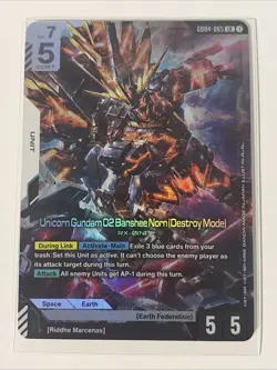 Gundam Card Game Phantom Aria Unicorn Gundam 02 Banshee Norn GD04-065 LR NM - Image 1